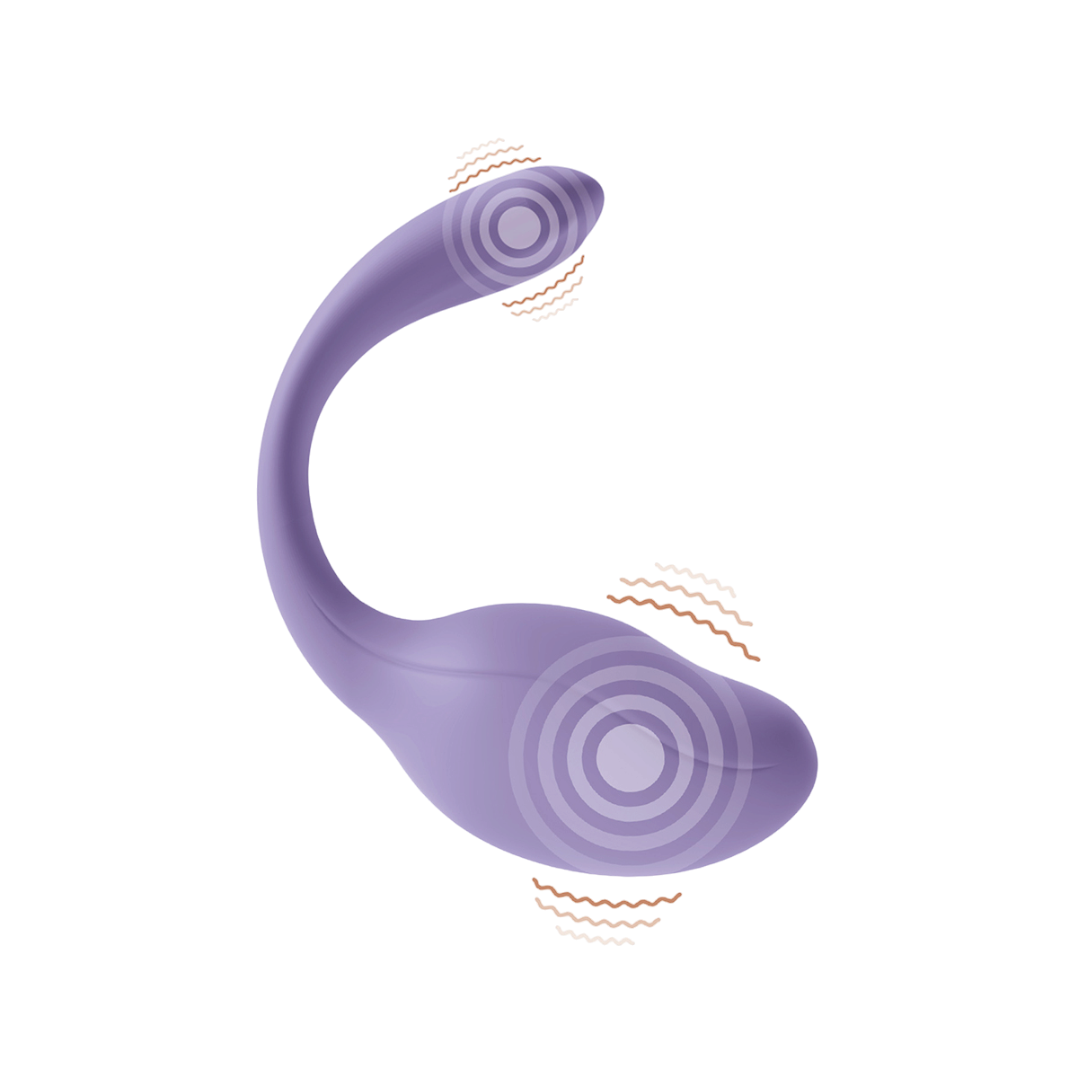 Schema des deux moteurs vibrants du double stimulateur Smart Dream en silicone violet, forme en U - Oh My God'Z