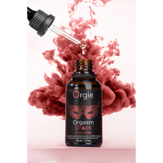 Gel d'excitation clitoridien Orgasm Drops Kissable Orgie, flacon en verre ambré 30ml avec compte-gouttes - Oh My God'Z