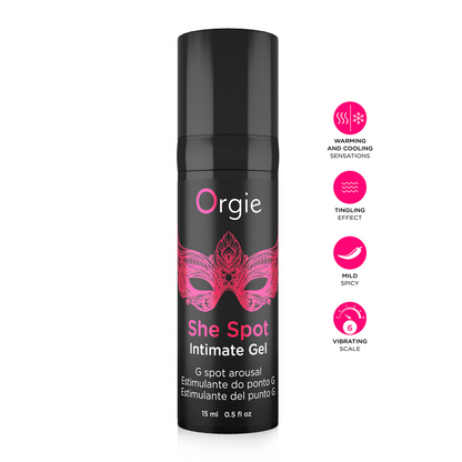Flacon Orgie 15ml avec masque rose et pictogrammes sensations - Oh My God'Z