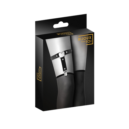 Packaging noir premium de la jarretière Bijoux pour Toi avec visuel produit - Oh My God'Z