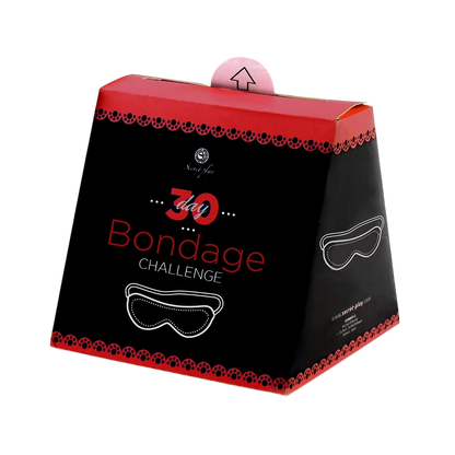 Coffret jeu de cartes bondage 30 jours challenge, packaging noir et rouge avec illustrations - Oh My God'Z