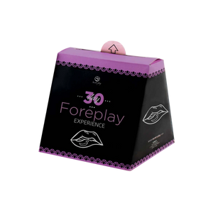 Coffret jeu de cartes 30 jours défis préliminaires, boîte pyramide noir et violet avec bouton rose - Oh My God'Z