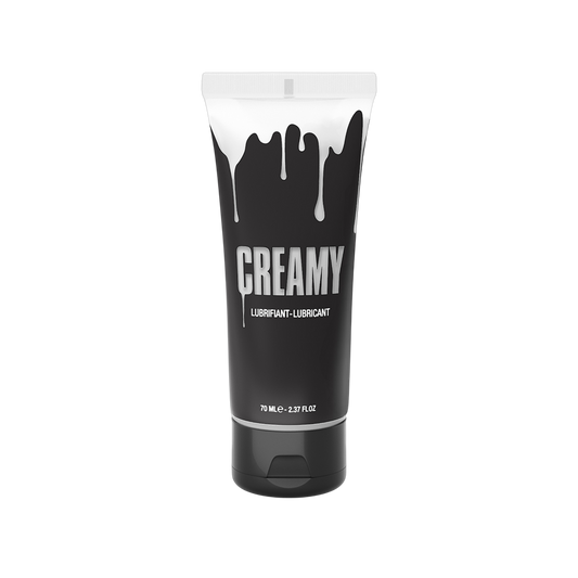 Tube de lubrifiant Creamy Cum effet sperme 70 ml, packaging noir et blanc - Oh My God'Z
