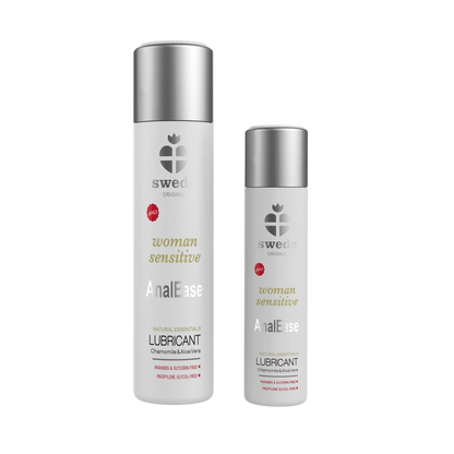 Duo de flacons lubrifiant AnalEase Swede format 60ml et format voyage, blanc et argenté - Oh My God'Z