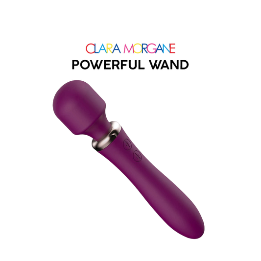 Masseur intime Powerful Wand bordeaux incliné, tête flexible, silicone doux, 10 modes de vibration - Oh My God'Z