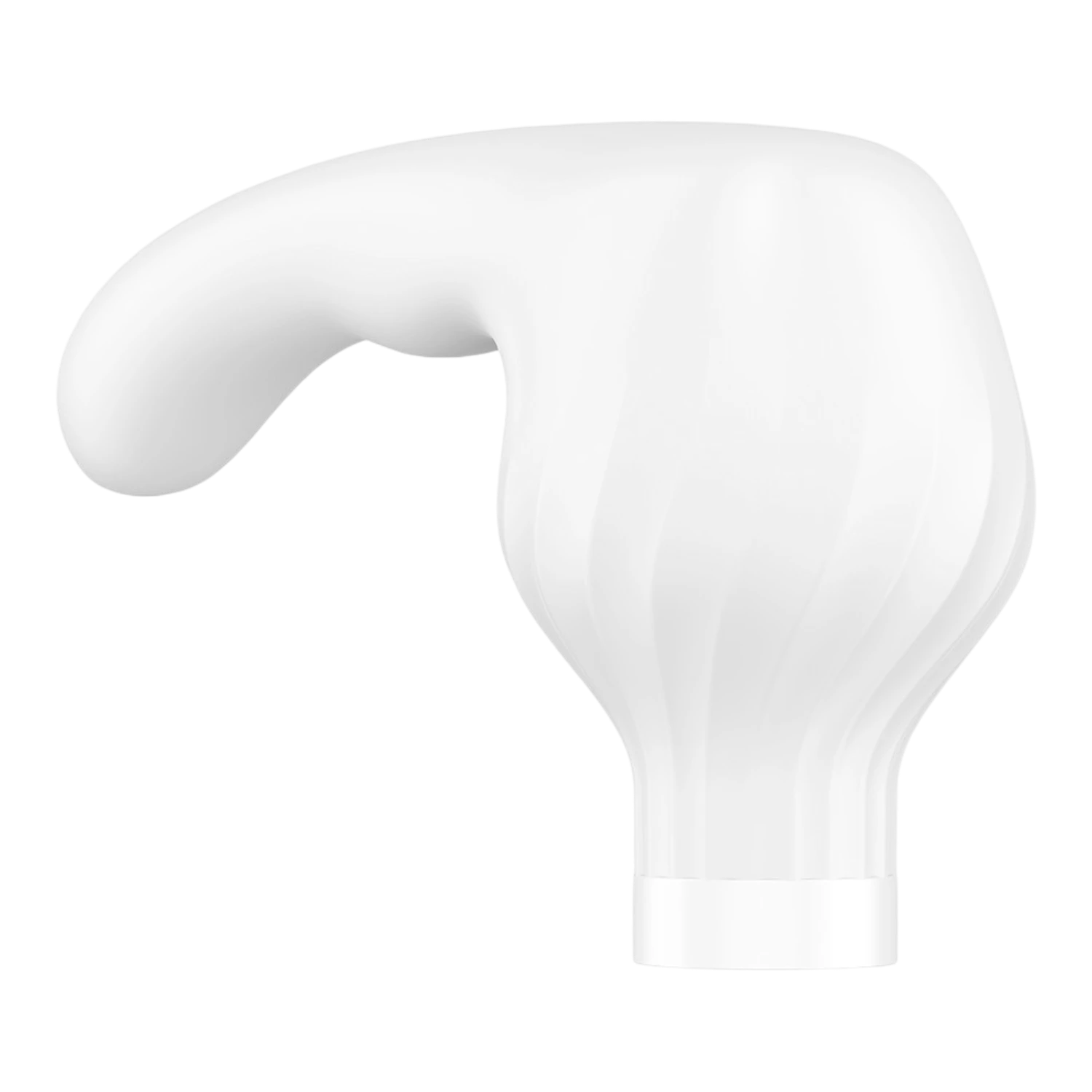 Embout interchangeable blanc incurvé point G en silicone médical, détail vue rapprochée - Oh My God'Z