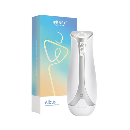 Masturbateur masculin Albus blanc avec boîtier et emballage Honey Play Box en dégradé bleu - Oh My God'Z