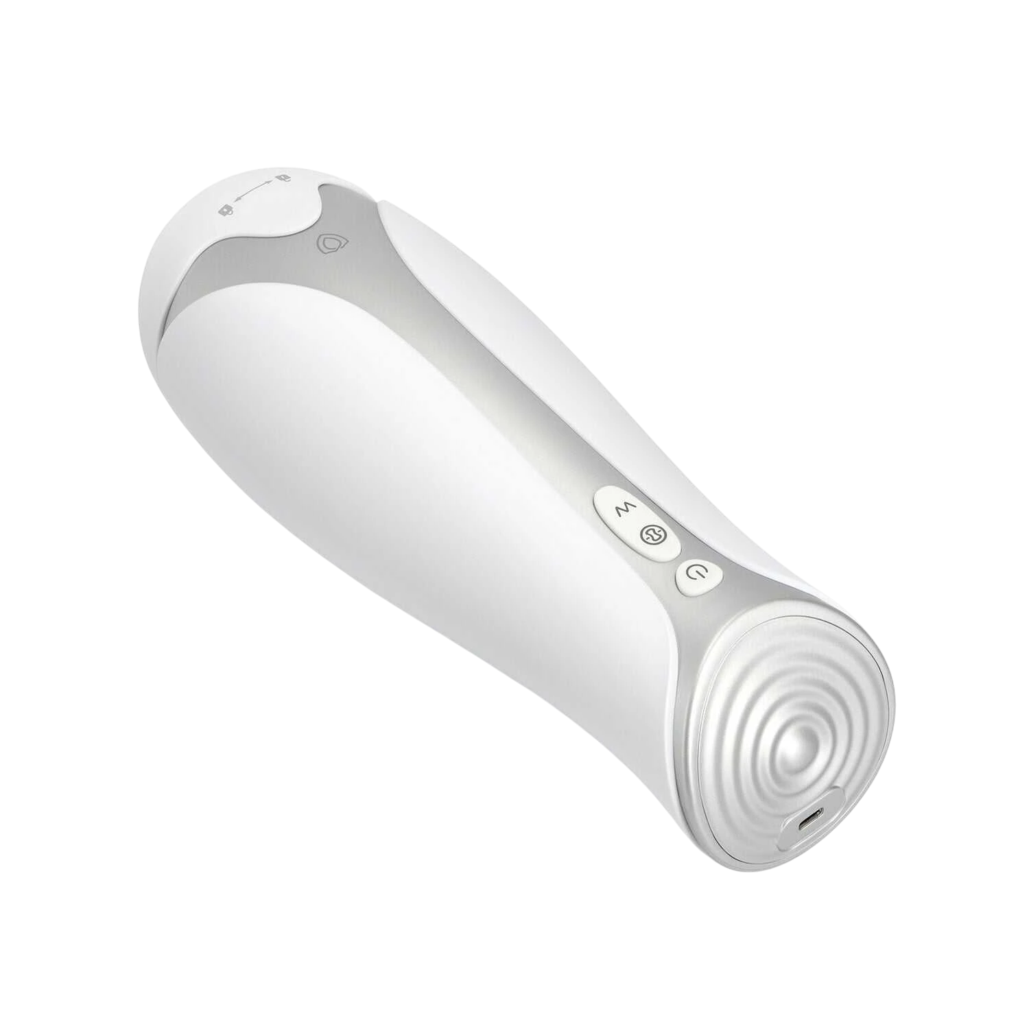 Masturbateur masculin Albus blanc vue horizontale montrant texture spirale et port de charge - Oh My God'Z