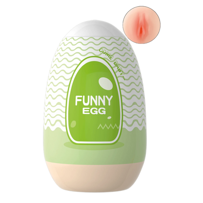 Masturbateur Funny Egg vert avec motif vague, design réaliste vagin, matière TPE extensible - Oh My God'Z