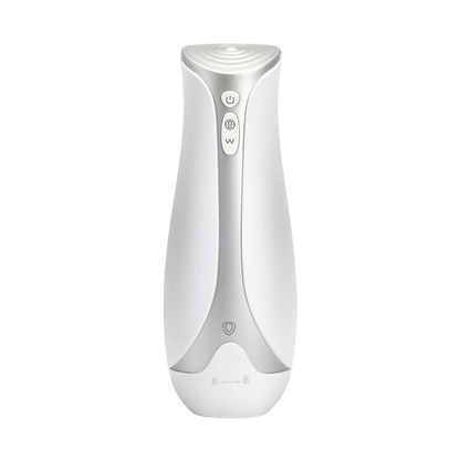 Masturbateur gonflable Albus blanc design vase avec boutons de contrôle et finition argentée - Oh My God'Z