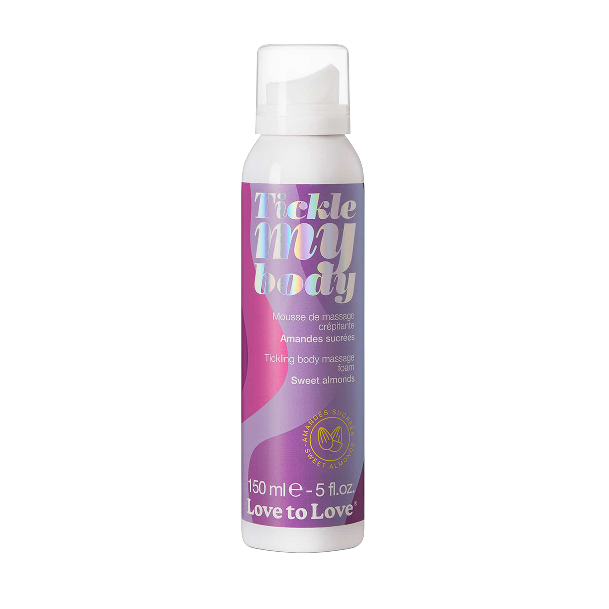 Flacon de mousse de massage crépitante Tickle My Body Love to Love fond blanc - Oh My God'Z
