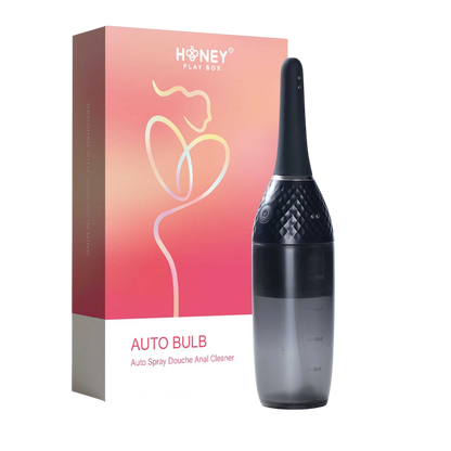 Nettoyeur anal automatique Auto Bulb noir avec reservoir transparent et packaging rose Honey Play Box - Oh My God'Z