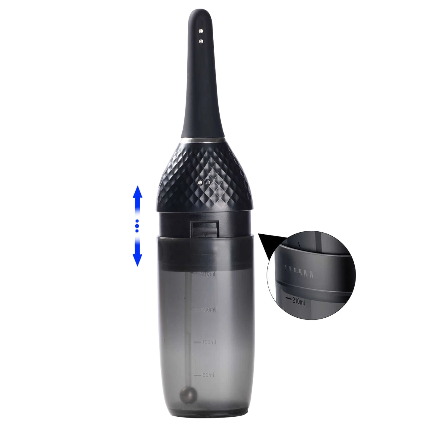 Systeme de reservoir ajustable du nettoyeur anal Auto Bulb avec flèche indiquant le mecanisme coulissant - Oh My God'Z