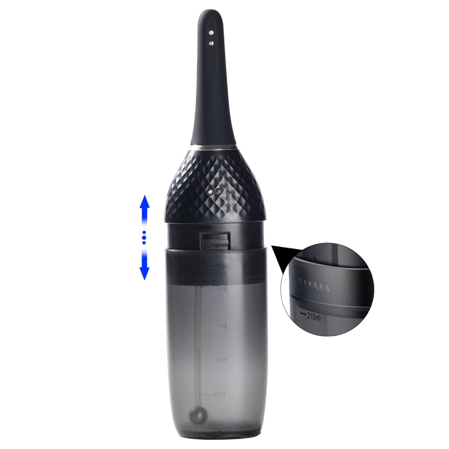 Systeme de reservoir ajustable du nettoyeur anal Auto Bulb avec flèche indiquant le mecanisme coulissant - Oh My God'Z