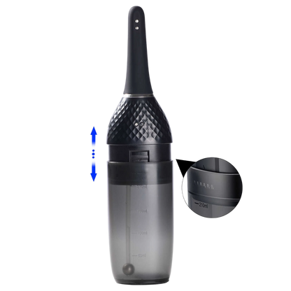 Systeme de reservoir ajustable du nettoyeur anal Auto Bulb avec flèche indiquant le mecanisme coulissant - Oh My God'Z