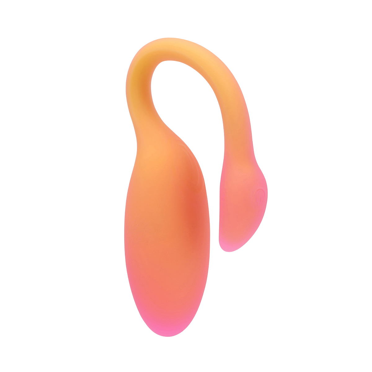 Oeuf vibrant Flamingo Max Magic Motion en silicone degrade orange et rose, col flexible, vue de profil - Oh My God'Z