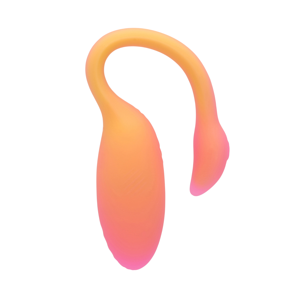 Oeuf vibrant connecte Flamingo Max en silicone degrade orange rose avec antenne souple, fond blanc - Oh My God'Z
