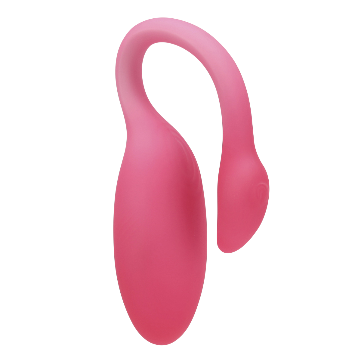 Oeuf vibrant Flamingo Max rose Magic Motion en silicone doux, vue de profil avec col flexible et antenne - Oh My God'Z