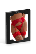Charger l&#39;image dans la galerie, Porte-jarretelles wetlook avec string - noir - rouge - taille 36 au 46 - Oh My God&#39;Z - sexy - érotique - femme - lingerie
