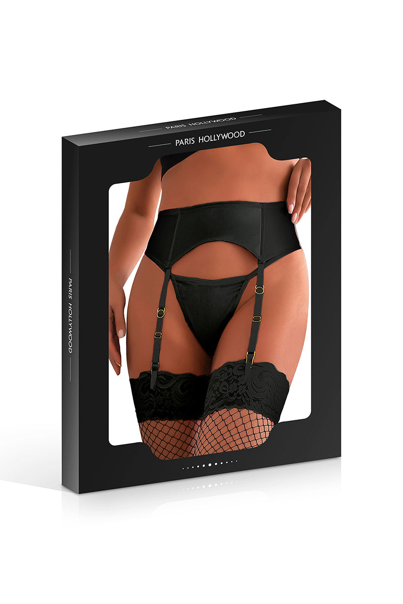 Porte-jarretelles wetlook avec string - noir - rouge - taille 36 au 46 - Oh My God'Z - sexy - érotique - femme - lingerie