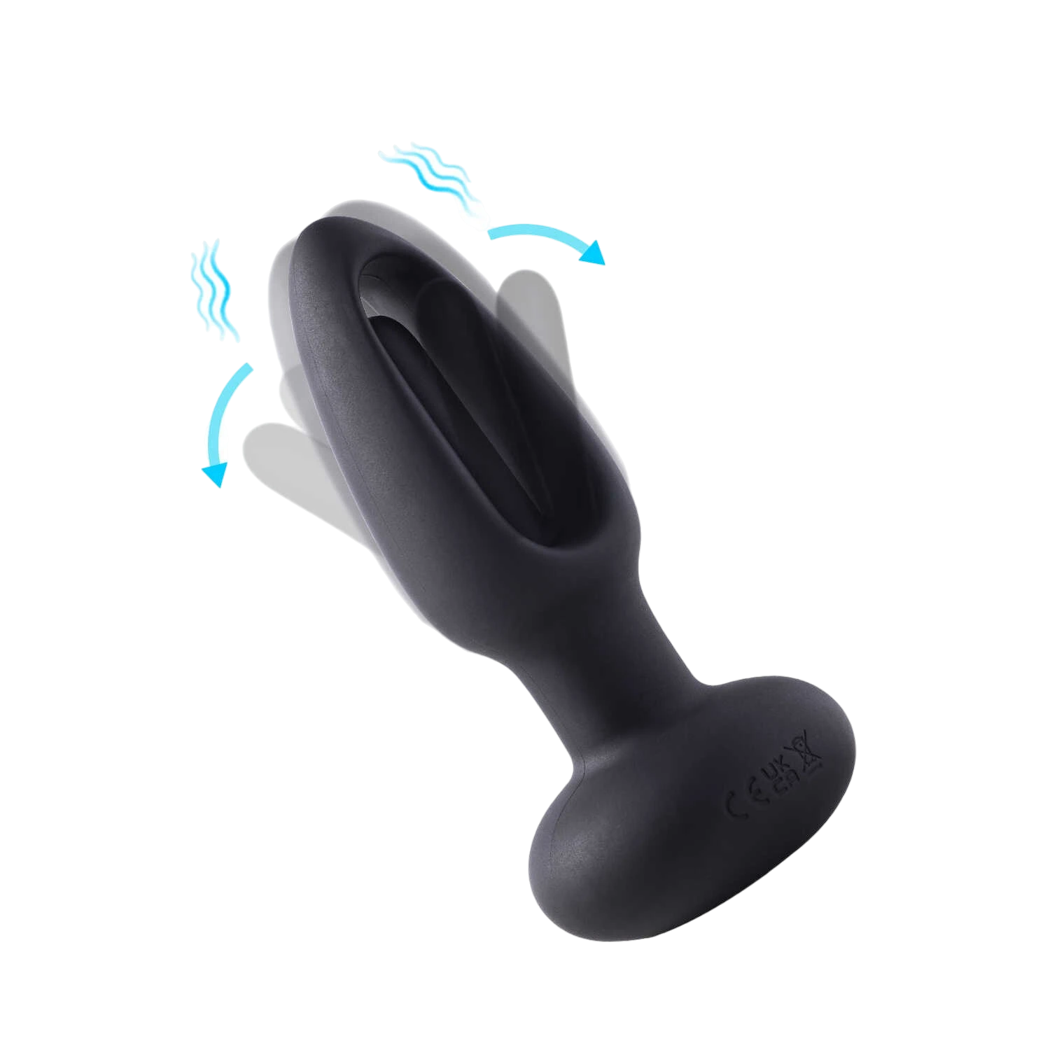 Plug anal vibrant Snuggy noir avec fonction flapping rotative et vibrations, silicone doux - Oh My God'Z