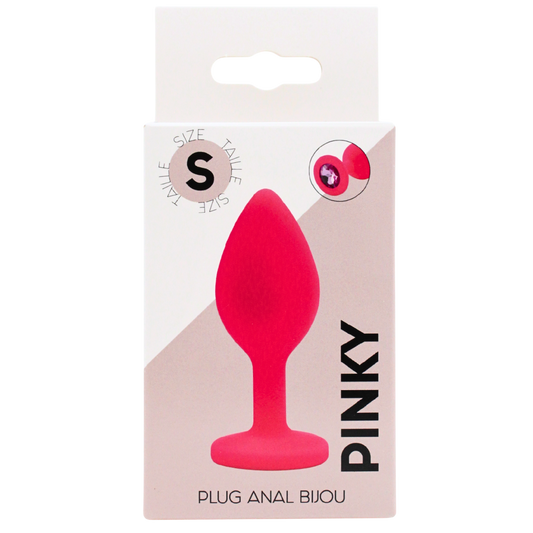 Boite du plug anal bijou rose taille S PINKY Coeur Ardent, emballage blanc et rose illustre - Oh My God'Z