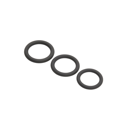 Set de 3 cockrings Les sublimes Jacquie et Michel en silicone noir, anneaux de tailles degressives - Oh My God'Z