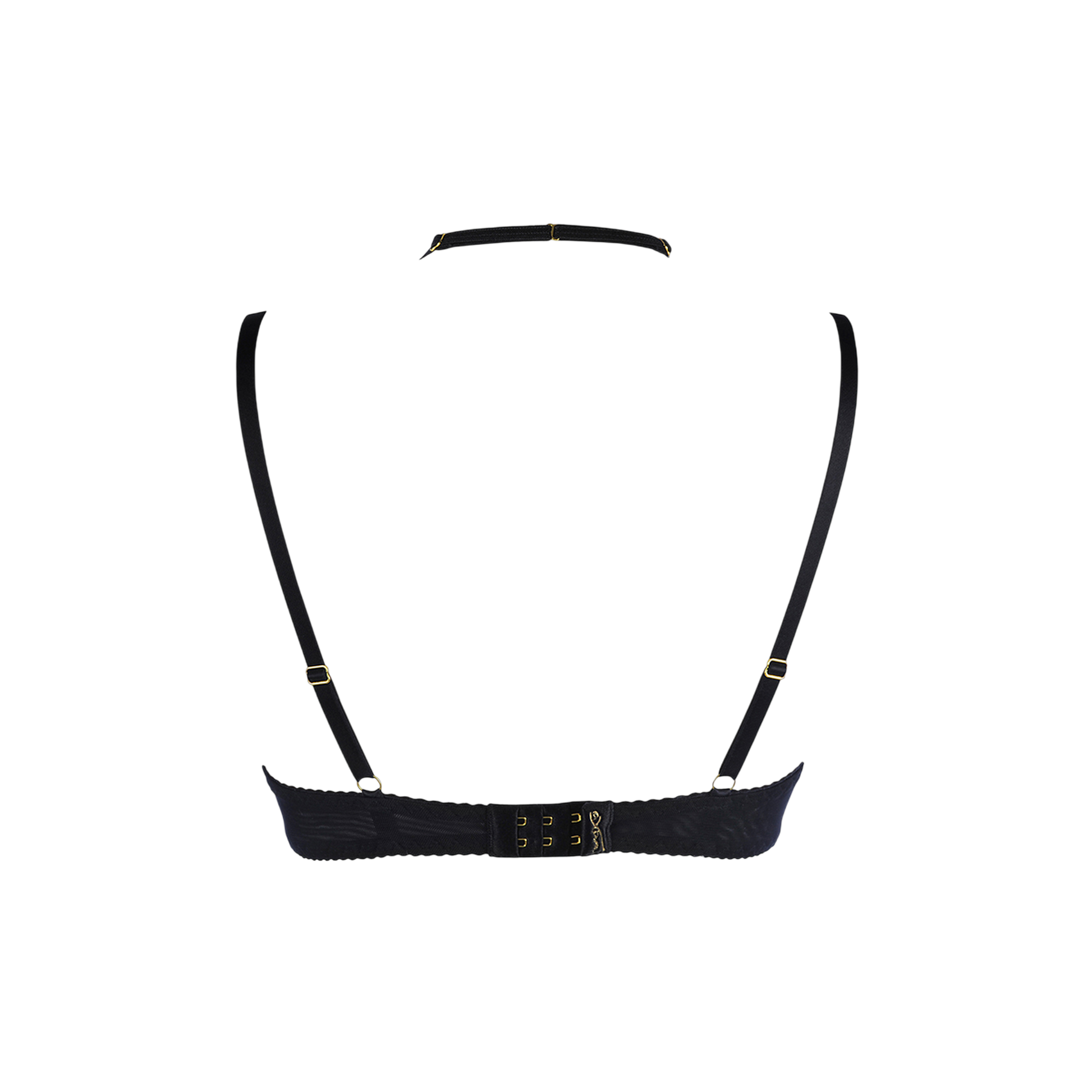 Vue à plat du soutien-gorge dentelle Axami avec fermeture ajustable et sangles coulissantes - Oh My God'Z