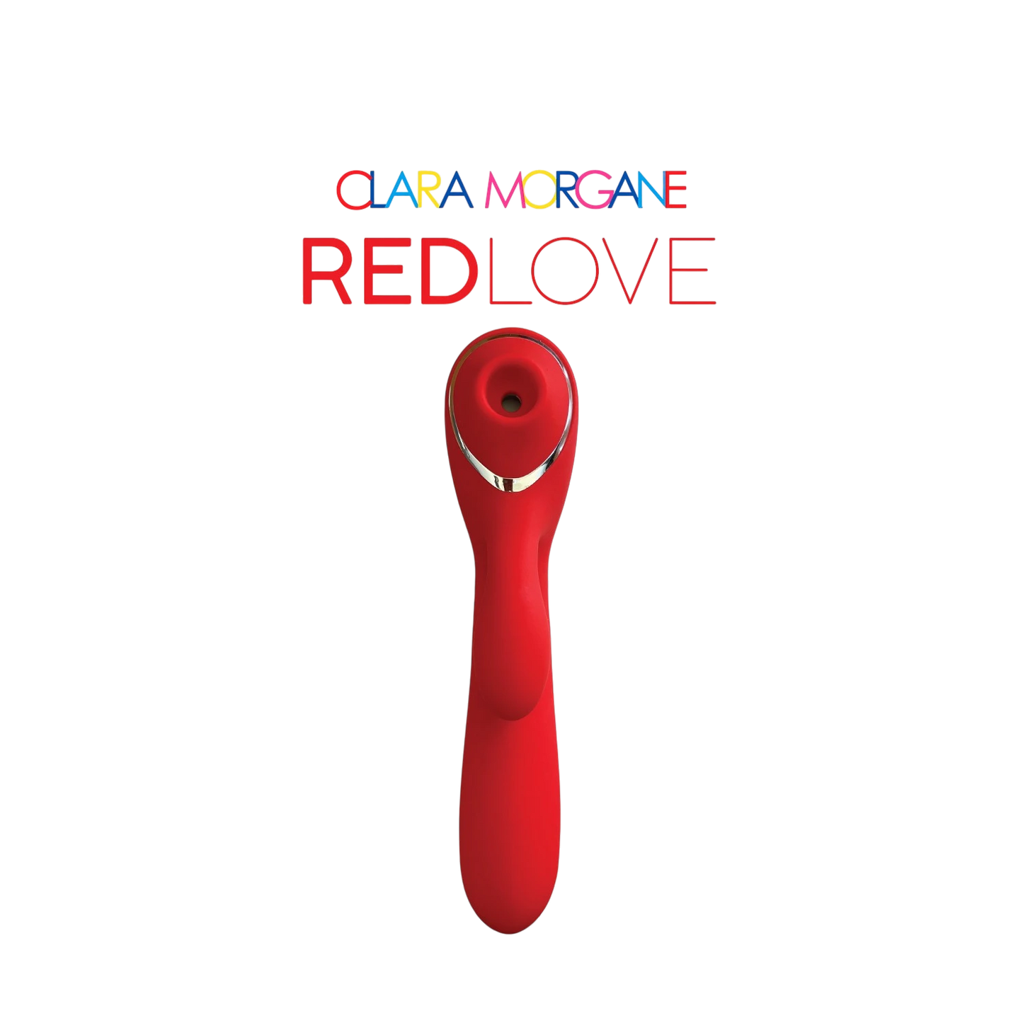 Stimulateur clitoridien Red Love rouge, vue de face montrant l'embout de succion - Oh My God'Z