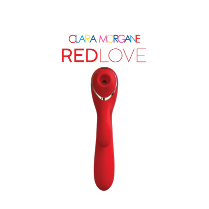 Stimulateur clitoridien Red Love rouge, vue de face montrant l'embout de succion - Oh My God'Z