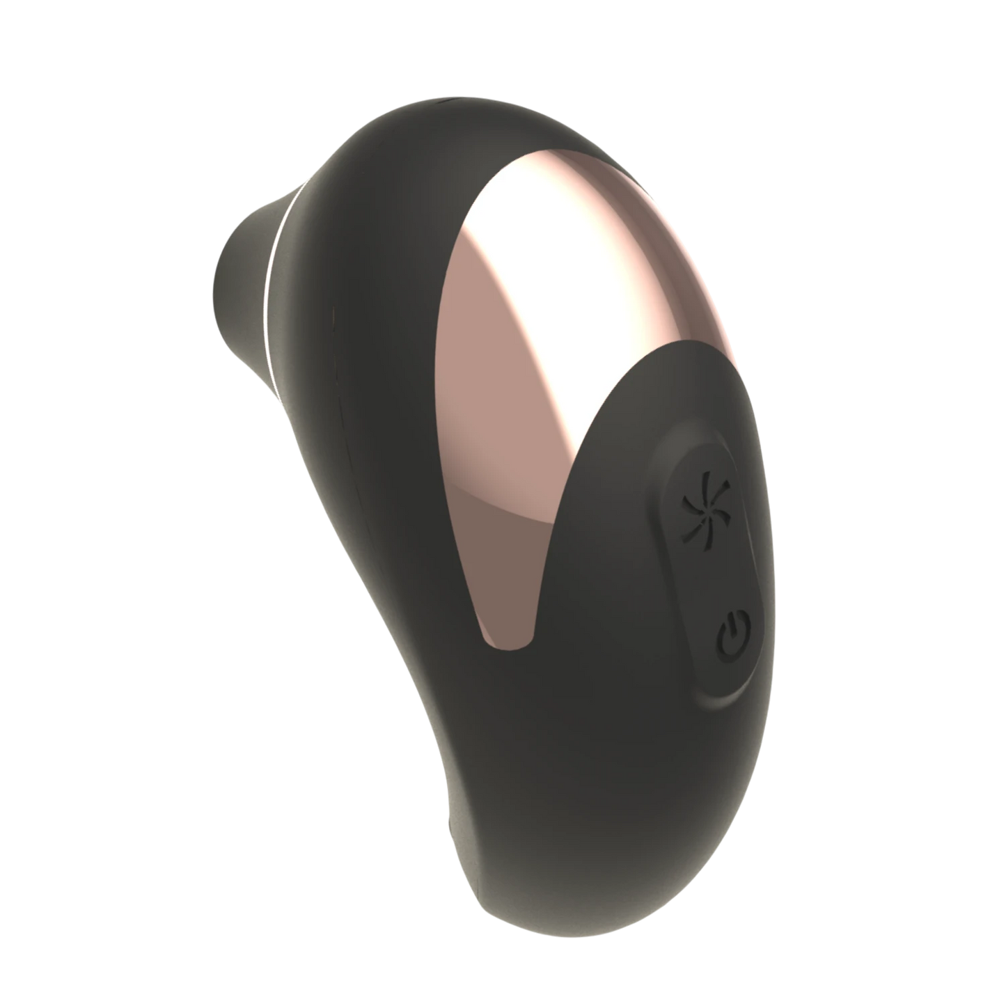 Stimulateur clitoridien Rita noir et rose gold, vue de profil montrant boutons de contrôle et design - Oh My God'Z