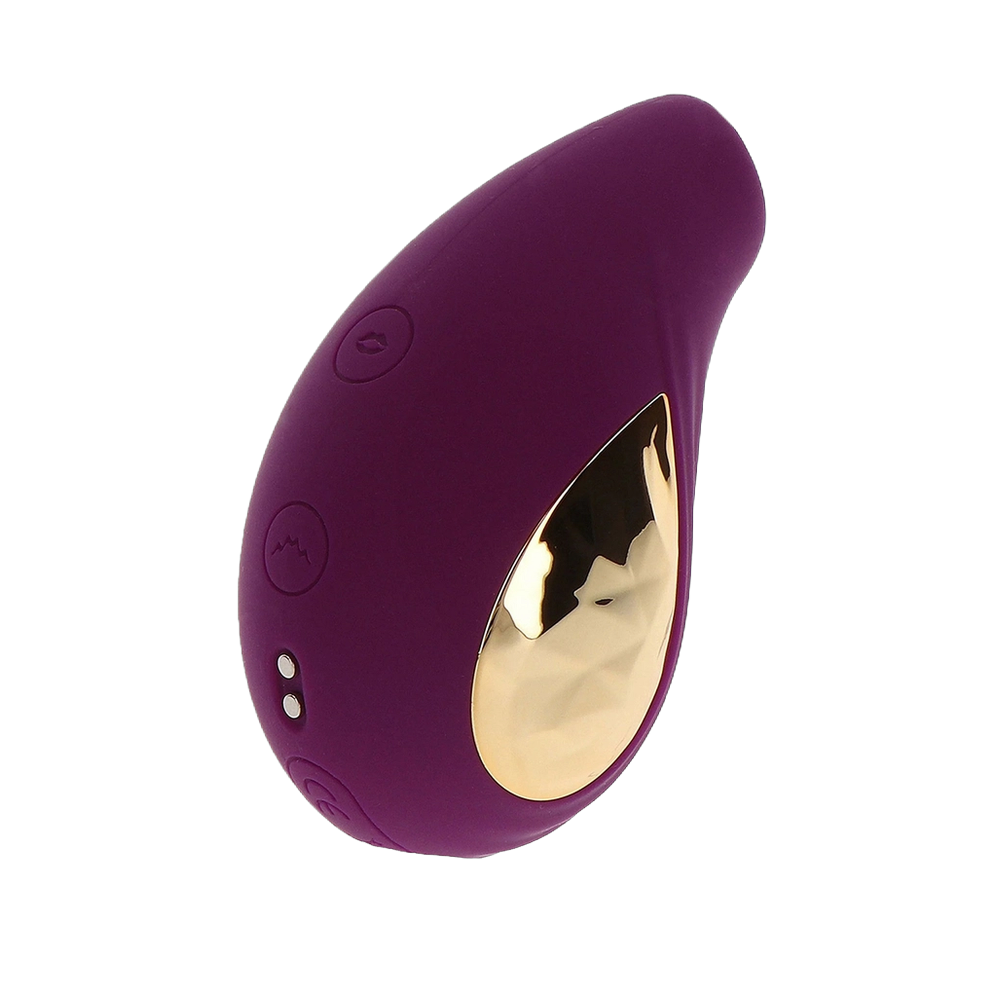 Vue latérale du stimulateur XOCOON Divine Love avec boutons de contrôle et relief facetté - Oh My God'Z
