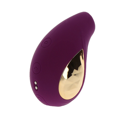 Vue latérale du stimulateur XOCOON Divine Love avec boutons de contrôle et relief facetté - Oh My God'Z
