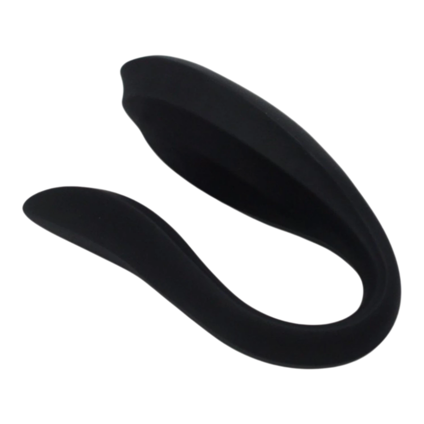 Stimulateur double tête Osmose noir en silicone médical, vue de profil montrant la forme ergonomique en C - Oh My God'Z