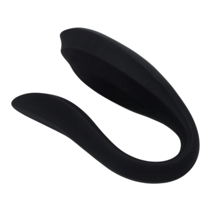 Stimulateur double tête Osmose noir en silicone médical, vue de profil montrant la forme ergonomique en C - Oh My God'Z