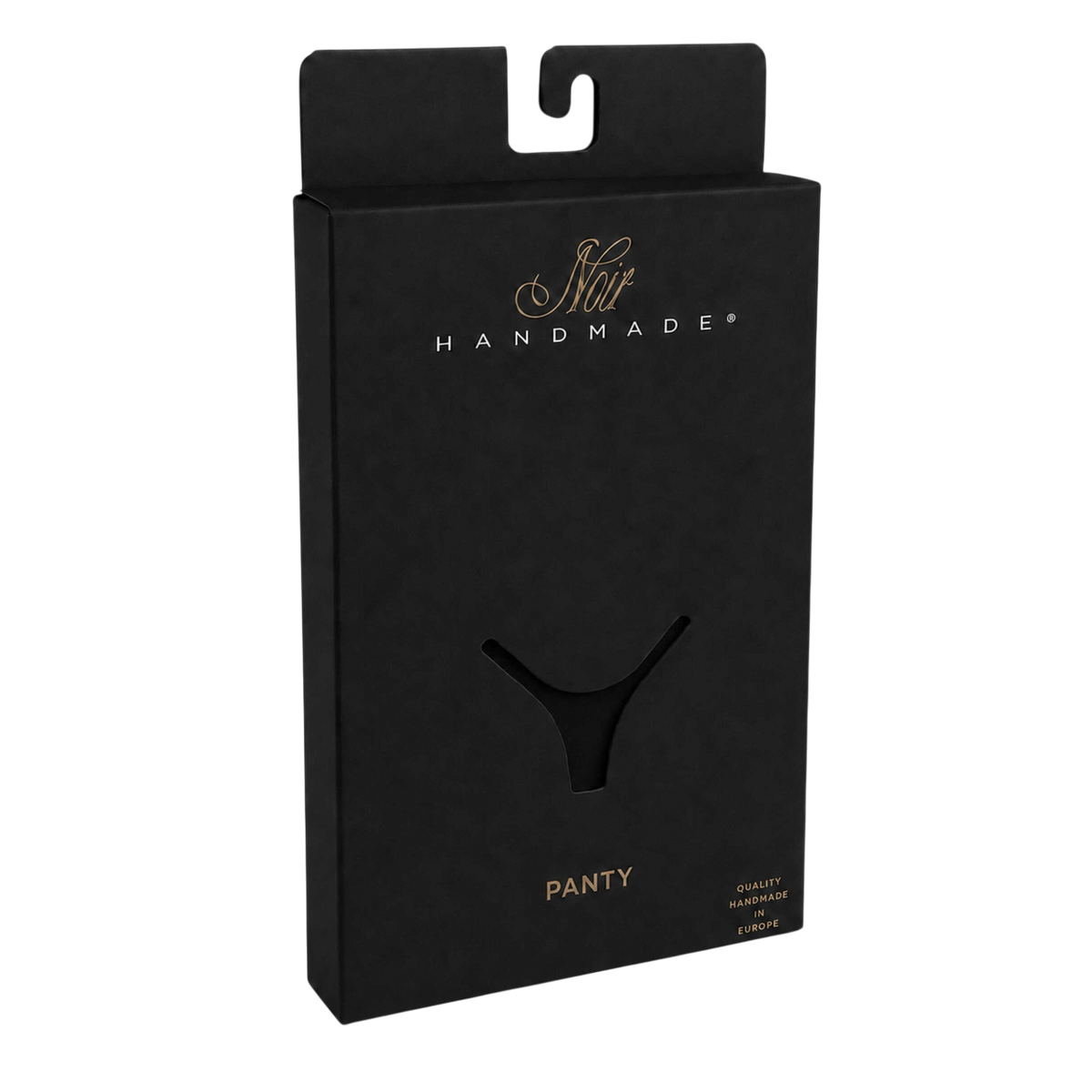 Boite cadeau noire Noir Handmade Panty avec logo dore, emballage du string wetlook noir - Oh My God'Z