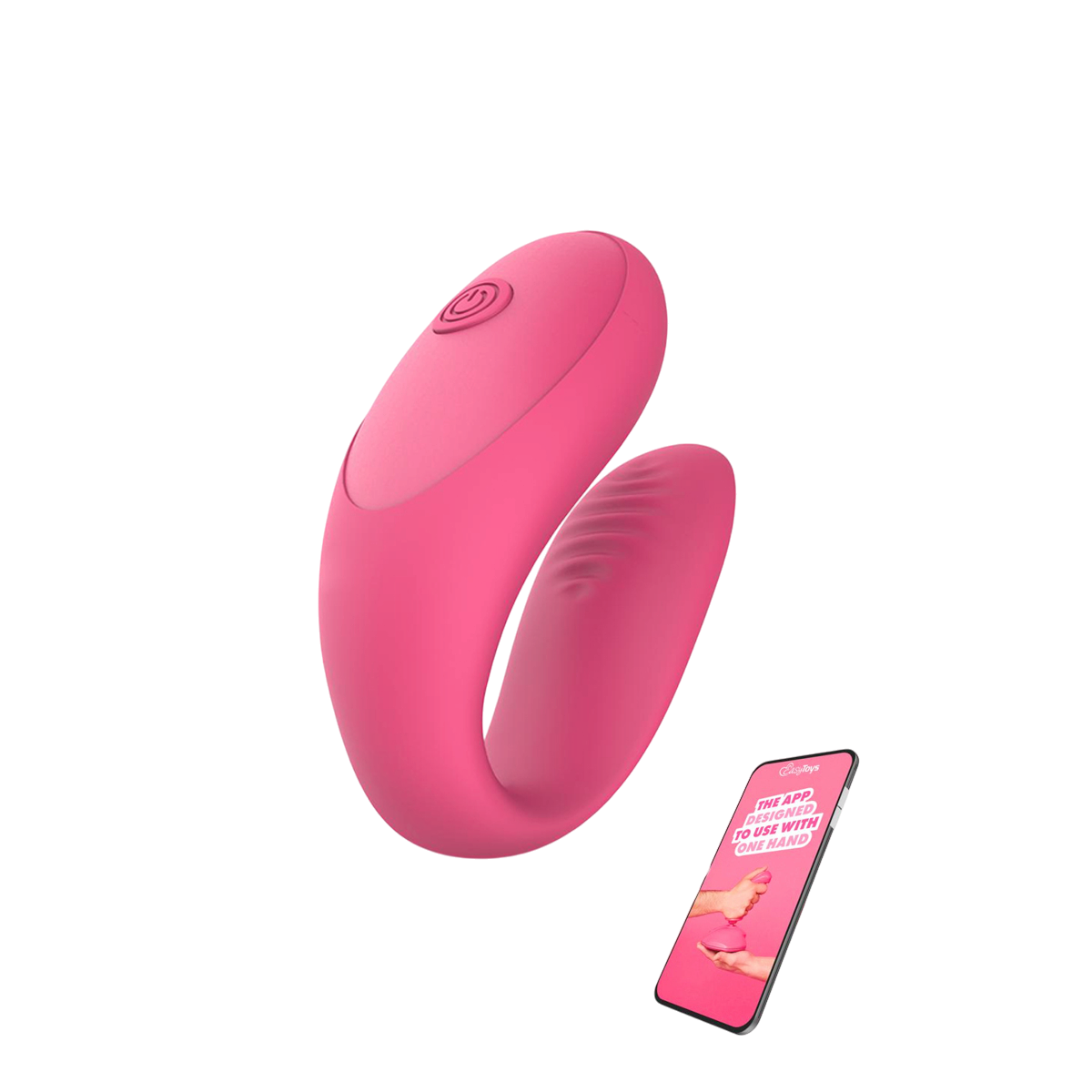 Vibromasseur connecte pour couples Orion EasyConnect rose en silicone avec smartphone et application - Oh My God'Z