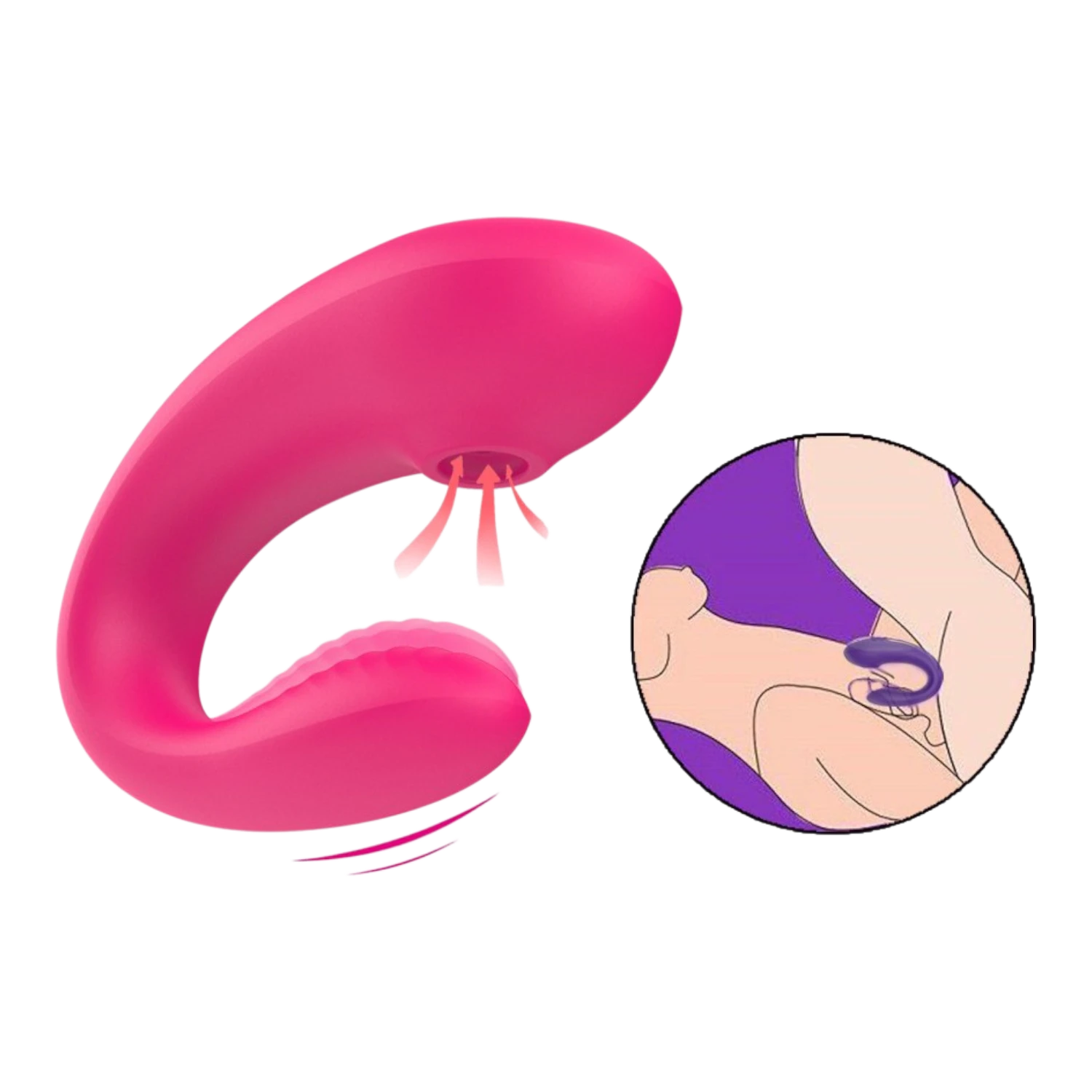 Vibromasseur couple rose double stimulation interne externe rechargeable USB waterproof - Oh My God'Z