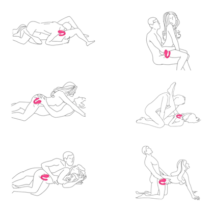 Schéma positions utilisation vibromasseur couple rose double stimulation point G et clitoris - Oh My God'Z