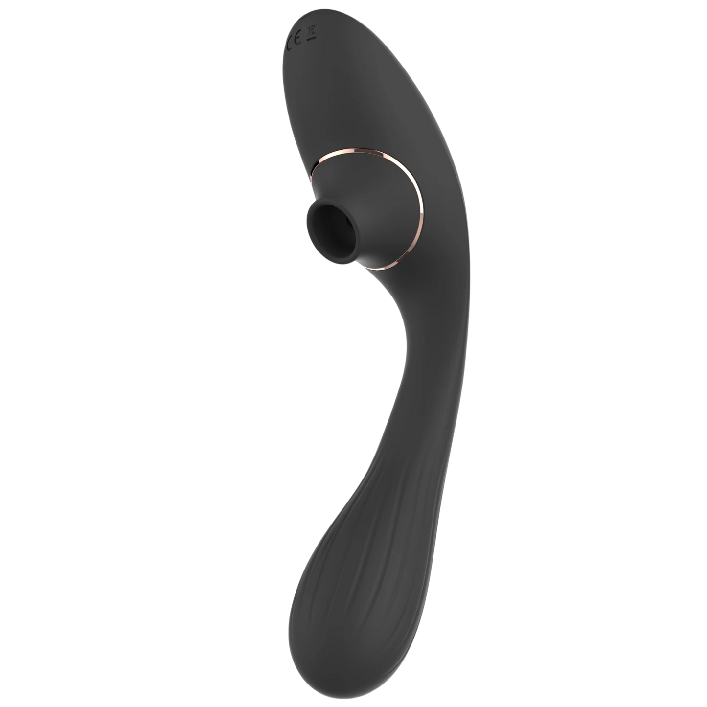 Vibromasseur double stimulation Dina noir avec membrane clitoridienne et tige flexible en silicone - Oh My God'Z