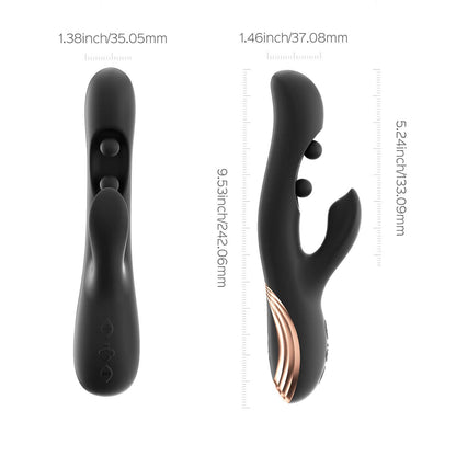 Dimensions du vibromasseur Gem : longueur 242mm, largeur 37mm, tige insérable 133mm - Oh My God'Z