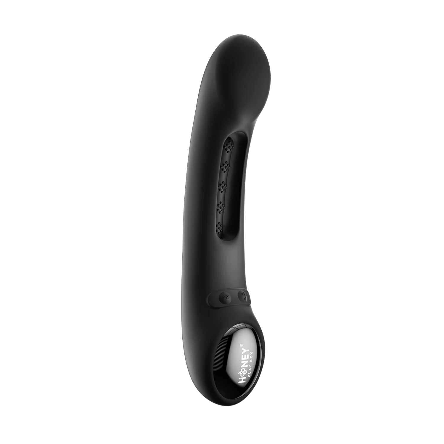 Vibromasseur point G Tempo en silicone noir avec design ergonomique et capteurs de pression - Oh My God'Z