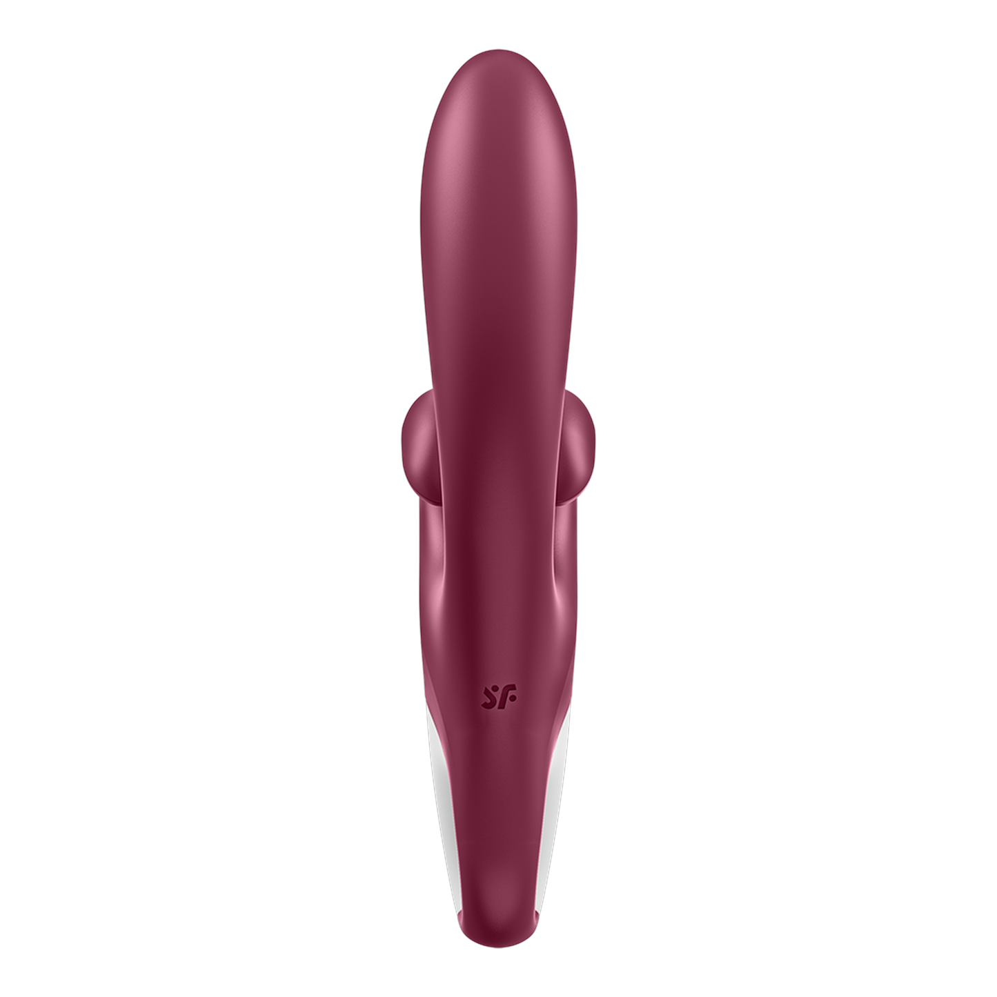 Vue de face du vibromasseur rabbit Touch Me Satisfyer montrant la tige interne et les deux bras stimulateurs - Oh My God'Z