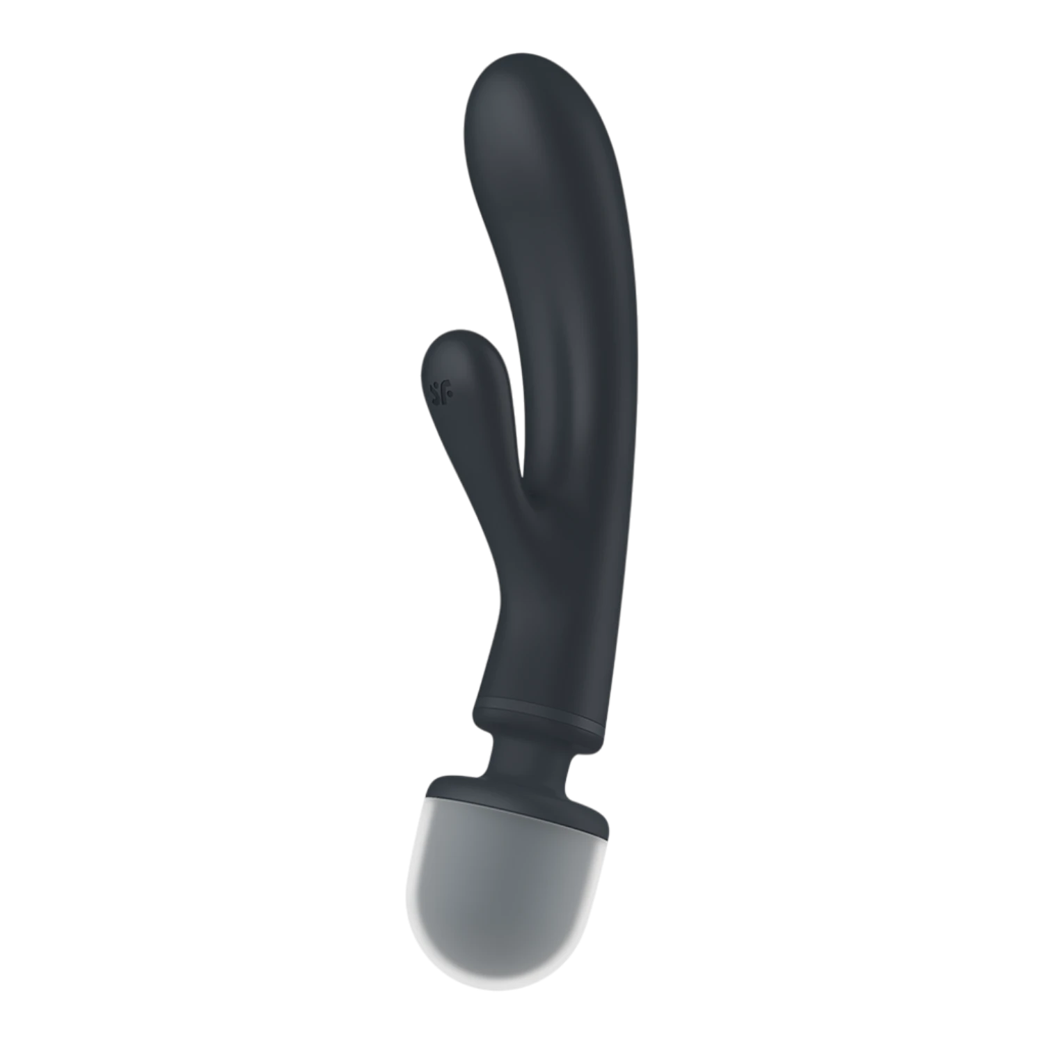 Angle latéral du vibromasseur Triple Lover noir montrant double stimulation et design ergonomique - Oh My God'Z