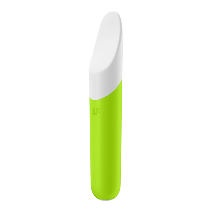 Vibromasseur Satisfyer Ultra Power Bullet 7 vert anis et blanc, vue de face sur fond blanc - Oh My God'Z