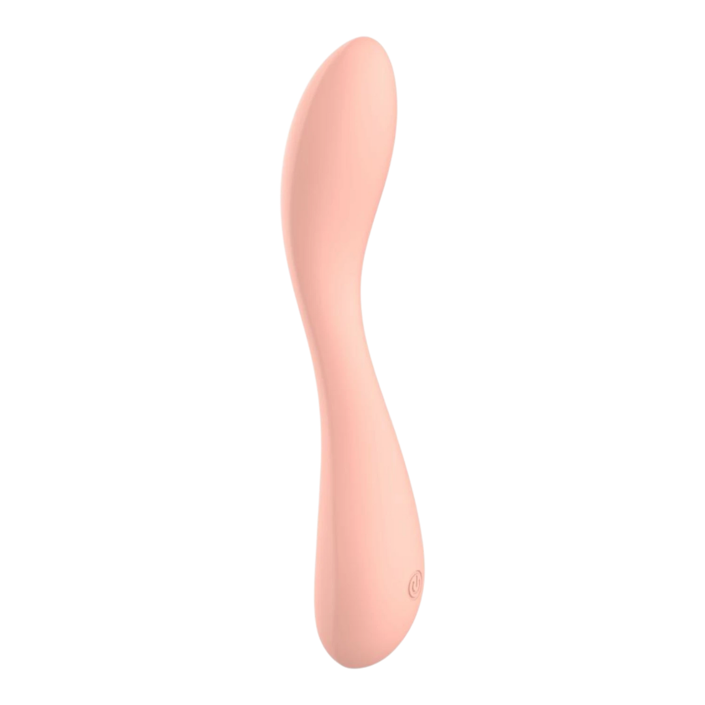 Vibromasseur en silicone liquide couleur pêche avec forme courbée et finition mate de NV Toys - Oh My God'Z