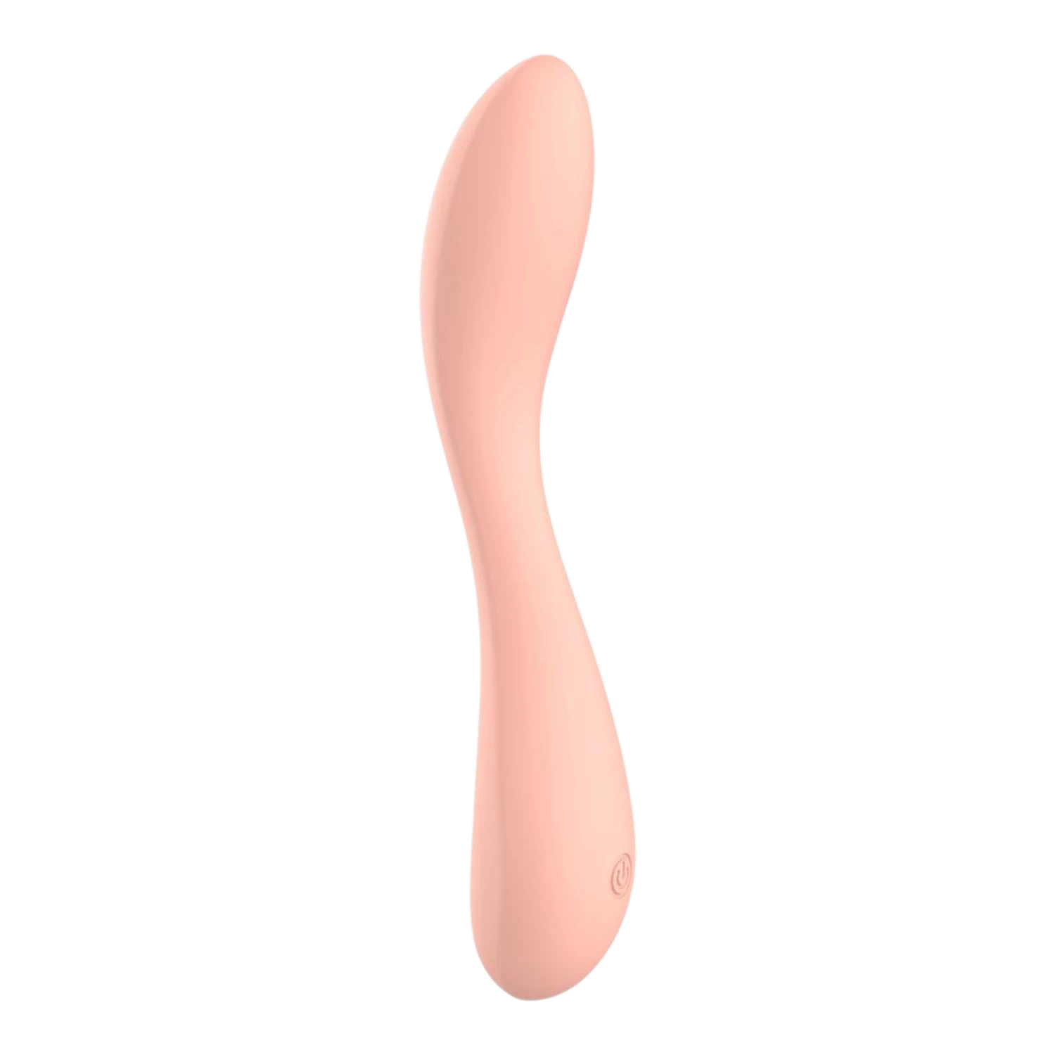 Vibromasseur en silicone liquide couleur pêche avec forme courbée et finition mate de NV Toys - Oh My God'Z