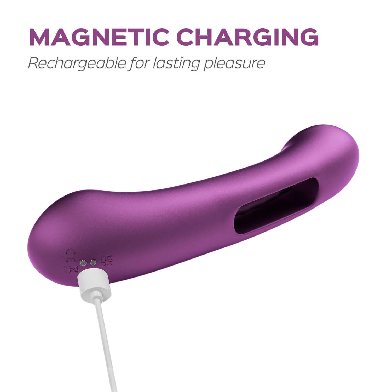 Vibromasseur Tempo violet rechargeable par câble magnétique pour plaisir longue durée - Oh My God'Z
