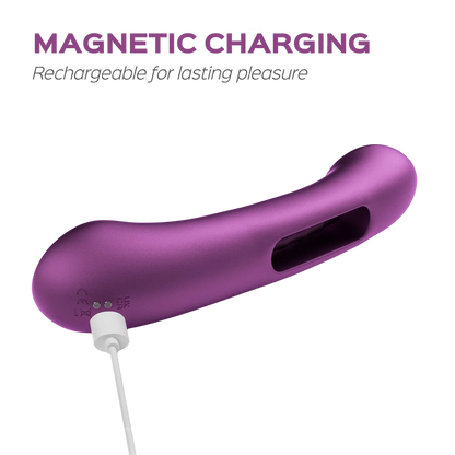 Vibromasseur Tempo violet rechargeable par câble magnétique pour plaisir longue durée - Oh My God'Z