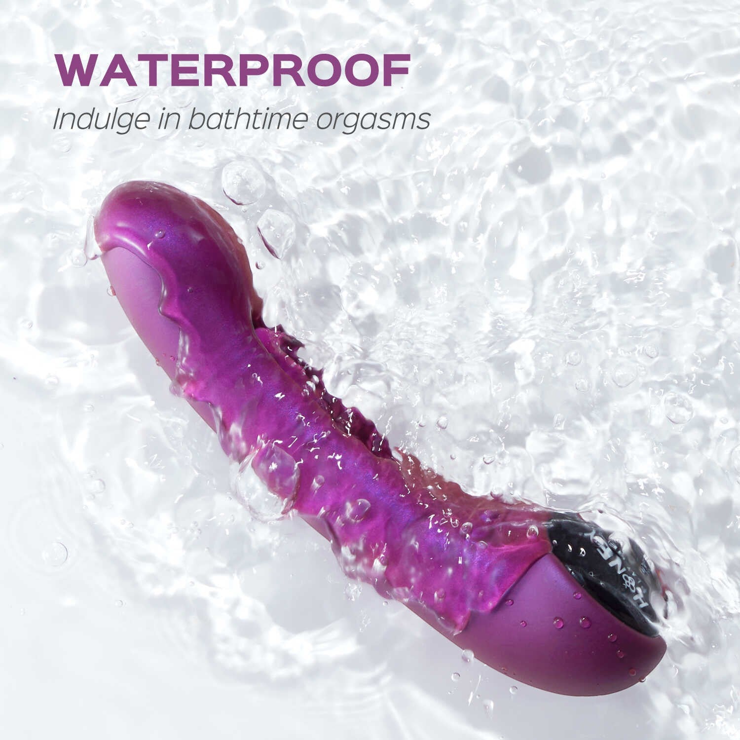 Vibromasseur Tempo violet waterproof IPX7 en silicone pour orgasmes sous l'eau et la douche - Oh My God'Z